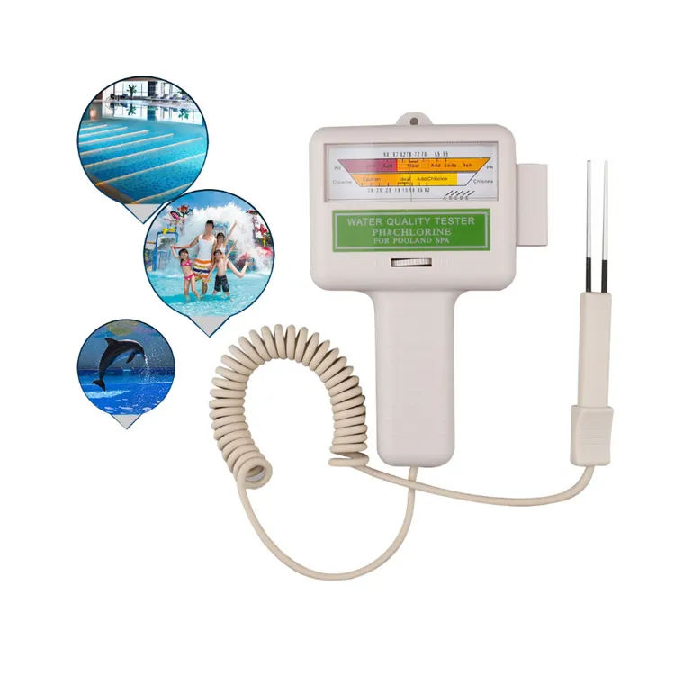 Tester klorin, Ph Klorin Cl2 Level Tester Meter Monitor tes Kolam Renang Spa analisis kualitas Monitor air