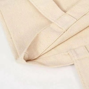 Biểu Tượng Tùy Chỉnh Kem Màu Be Màu Đen Tái Sử Dụng Vải Tote Túi Thân Thiện Với Môi Trống Bông Mua Sắm Túi Cho Phụ Nữ Cho Hàng Tạp Hóa Vai - Product Image 4