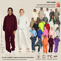 Sweat-shirt à capuche en velours épais 345G pour homme, couleur unie, décontracté, coupe ample, grande taille, idéal pour l'hiver – Nouvelle collection automne