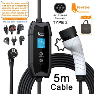 feyree 3.5kW Portable Battery for Electric <b>Car</b> NACS 16A Charging Station EVSE Portable EV <b>Charger</b> Single Phase with LCD Screen - Product Image 6