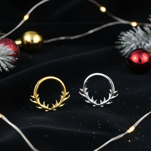 Minimalistischer Baumzweig Nasenring Piercing-Schmuck ASTM F136 Titan Septum-Ring Helix-Ohrringe Vergoldet Wasserfest - Product Image 2