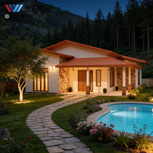 Cabane modulaire préfabriquée de luxe en bois, maison mobile avec panneaux sandwich en acier pour villas de villégiature, maisons familiales et espaces de vie extérieurs - Product Image 1