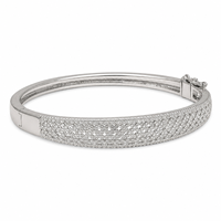 Bracelet jonc en argent 925 avec zircon pour femme, bijoux élégants empilables, accessoires de mode