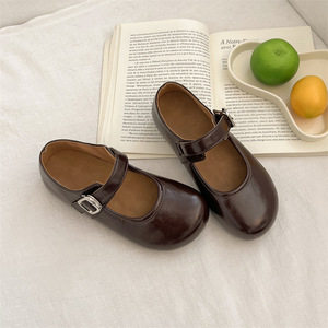 New Factory Wholesale Women's Red Flats - French Style, Round Toe, Soft Sole, Insole Height Increasing - Product Image 4