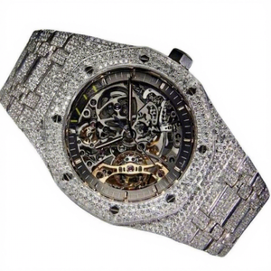 Reloj de Pulsera de Lujo para Hombre y Mujer, de Acero Inoxidable, con Esqueleto y Tourbillon, Zirconia, Resistente al Agua 10 Bar, con Cierre de Brazalete Chapado en Oro - Product Image 1