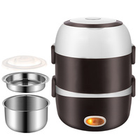 Cuisinière à riz électrique écologique 2L avec cuve intérieure en acier inoxydable, isolation multicouche, portable, mini, pour étudiants et usage domestique