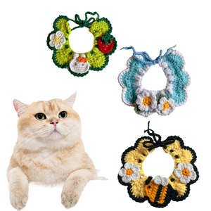 أطواق وأوشحة متنوعة الأنماط للحيوانات الأليفة مصنوعة من خيوط الحياكة الناعمة والجميلة للقطط والكلاب والحيوانات الصغيرة - Product Image 1
