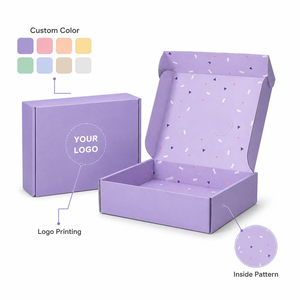 Purple Rectangle Mailer <b>Box</b> With Confetti Pattern Four-Color Printing Recyclable Paperboard <b>Gift</b> Craft Packaging - Product Image 5