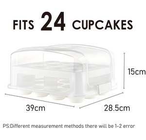 2 Tier Cupcake Transportadora 24 Contagem Suporte Cupcake resistente com tampa e 2 alças - Product Image 2