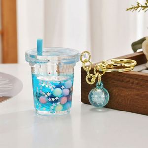 Wholesale Creative Glowing Milk Tea Cup Keychain - Cute Pendant <b>Bag</b> Charm Novelty Accessory for Gifts DIY Decor - Product Image 4