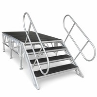 Scène modulaire en aluminium et contreplaqué avec pieds réglables, capacité de charge de 500 kg pour les événements de concerts en plein air