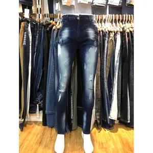 GZY Celana Jeans Sobek untuk Pria, Celana Jin Skinny Sobek Model Batu Dicuci dengan Harga Murah