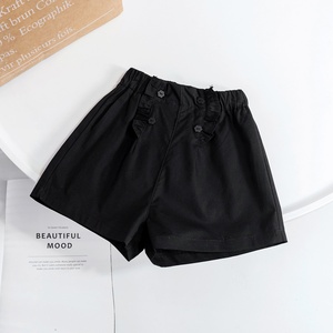 <span class=keywords><strong>Shorts</strong></span> in denim di <span class=keywords><strong>cotone</strong></span> per bambine 2025: Nuovo design elegante con dettagli in pizzo a cuore, vita elasticizzata a vita media, estivi - Product Image 6
