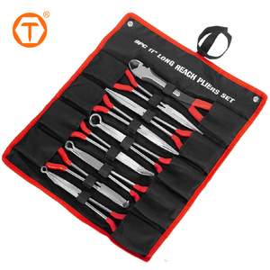 9 Piece 11 Inch Hose Gripper Needle Nose Diagonal Extra Long Reach <b>Pliers</b> <b>Set</b> for Narrow Spaces and Limited Areas - Product Image 1