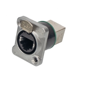 D Loại bảng điều khiển gắn kết thẳng phải Angled RJ45 nữ để nữ Chassis ổ cắm CAT5E cat6A Ethernet công nghiệp RJ45 kết nối - Product Image 1