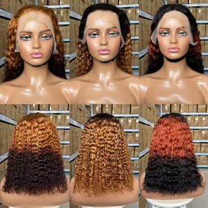 Parrucche da donna con onda corta effetto <span class=keywords><strong>acqua</strong></span> 13x4, nere, di grado 12A, 100% capelli umani, con lavorazione Spotlight Processing - Product Image 3