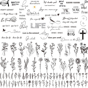 <span class=keywords><strong>Aquarelle</strong></span> lavande fleur tatouages temporaires pour femmes corps Art bras fausse flore adultes <span class=keywords><strong>tatouage</strong></span> autocollant étanche filles tatouages - Product Image 3