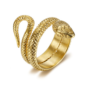 Anelli di <span class=keywords><strong>serpente</strong></span> in acciaio inox retrò alla moda Punk gotico gioielli in acciaio inox 18K oro nero <span class=keywords><strong>serpente</strong></span> gioielli da <span class=keywords><strong>donna</strong></span> - Product Image 3