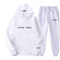 Set Sweatpants dan Hoodie Jogger setelan Jogging Label pribadi setelan keringat trek kosong Logo kustom baju olahraga kelas berat