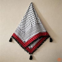 Keffiyeh Traditionnel Officiel de Palestine en Polyester Premium – Bandanas Arafat Hatta pour Tête et Cou – Shemagh Arabe Palestine Kuiffieh