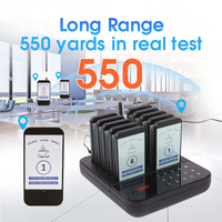 Système de téléavertisseur de restaurant sans fil 10 buzzers Vibrate Flash Ring Queue Calling System Food Pager for Coffee Shop Food Truck