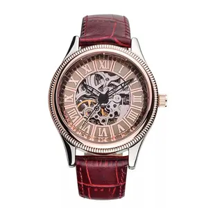 Luxury stainless steel case all skeleton flywheel Seiko movement unisex automatic mechanical watch