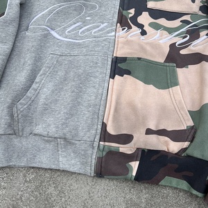 High Quality Drop Shoulder Heavyweight Camo Zipper <b>Hoodie</b> Designer Custom Logo Embroidery Oversized <b>Zip</b> <b>Up</b> <b>Hoodie</b> Manufacturers - Product Image 4