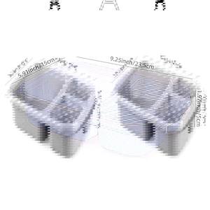 Lonchera rectangular de paja de trigo con múltiples compartimentos y color sólido para niños - Product Image 5