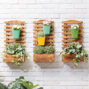 Pannello a traliccio rettangolare in legno di pino smaltato <span class=keywords><strong>da</strong></span> parete, <span class=keywords><strong>fioriera</strong></span> con finitura verniciata per uso interno ed esterno - Product Image 6