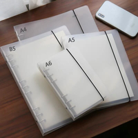 Carpeta de Anillas Transparente Esmerilada de PP, 6 Anillas, A5, A6, A7, Hojas Sueltas, para Regalo, Cuaderno, Carpeta de Archivos, para Negocios