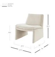 Chaise d'appoint moderne nordique pour salon Meubles de salon rembourrés confortables en tissu avec base en bois