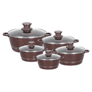 <span class=keywords><strong>Set</strong></span> Peralatan Masak 10-Piece Cook-Lover Berkualitas Tinggi, Laris Manis, Mewah Modern, Berbahan Aluminium Alloy Anti Lengket dengan Lapisan Marmer, Cocok untuk Kompor Induksi - Product Image 5