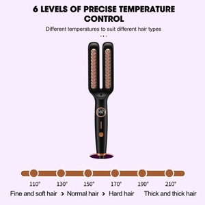 Lisseur de cheveux en céramique Lanumi PL-306 en une seule étape avec écran LCD numérique anti-frisottis pour usage domestique noir 60W - Product Image 3