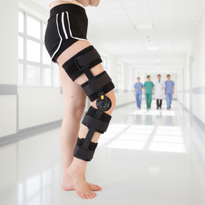 Sangle de genou unisexe à charnière réglable, longue et courte, avec airbag, pour le soutien et la fixation du ménisque - Product Image 6