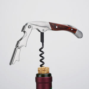 Sacacorchos de Acero Inoxidable con Mango de Madera, Abridor de Botellas de Vino Tinto, Abridor de Cerveza, Estilo Clásico XR2999 - Product Image 1