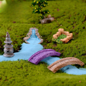 Venta al por mayor Micro paisaje Retro resina antigua escena ornamento West Lake <span class=keywords><strong>faro</strong></span> bien piscina pequeño puente agua corriente hierba - Product Image 3