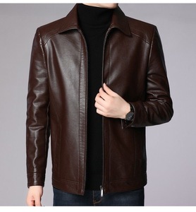 <span class=keywords><strong>Veste</strong></span> en laine doublée polaire épaissie pour hommes col montant hiver chaud <span class=keywords><strong>veste</strong></span> en <span class=keywords><strong>cuir</strong></span> décontracté court PU <span class=keywords><strong>veste</strong></span> pour papa hommes - Product Image 6