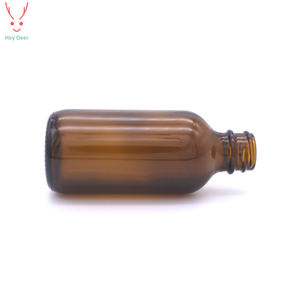 Flacone contagocce in vetro ambrato Boston Round da 2 once con tappo in bachelite nera - Product Image 5