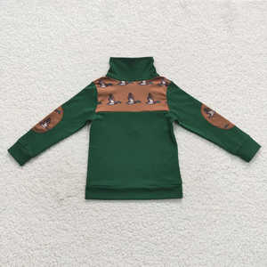 Enfants automne hiver chemises vêtements enfant en bas âge garçons manches longues chasse canards Baseball demi fermeture éclair hauts prêt à expédier - Product Image 2