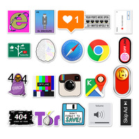 50 Pegatinas Decorativas con el Errores de Red 404 de Internet para Laptop, Auto, Teléfono, Impermeables, Personalizadas