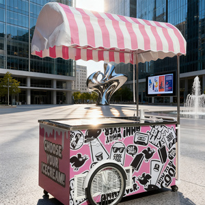 Chariot à glaces mobile entièrement équipé, durable et tendance, pour la vente de gelato - Product Image 5