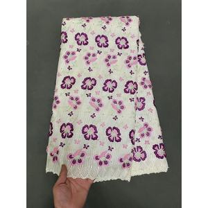 Tissu en Dentelle Voile <span class=keywords><strong>Suisse</strong></span> Bicolore en Coton Sec Autrichien de Qualité Supérieure avec Pierres, Tissu en Dentelle Nigériane pour la Couture - Product Image 5