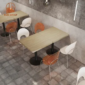 Light Luxury Commercial Hotel Coffee Shop Restaurant Furniture Custom Wooden Restaurant Tables And Chairs