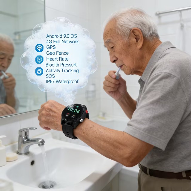 4G Call Round Screen Smart Watch Heart Rate Blood Oxygen Temperature Monitoring SIM Cards Adult Smart Wrist Watch