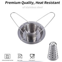 Support à poulet en acier inoxydable, support à volaille perforé avec infuseur d'arômes et plateau de récupération des graisses pour barbecue, four et cuisson en camping