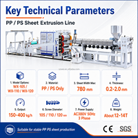 Ligne d'extrusion de feuilles de plastique PP PS 150-400 kg/h – Machine extrudeuse pour la production de gobelets, plateaux, fils et bobines en usine