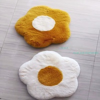 Coussin de siège en fausse fourrure de lapin avec noyau en latex à récupération lente, forme d'œuf, motif floral, personnalisable pour chaise de bureau à domicile