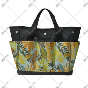 Gray Floral Pattern <b>Tool</b> Duffle <b>Bag</b> 200 Lb Capacity Water Resistant Multi Function Handheld Garden Storage <b>Bag</b> - Product Image 2