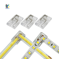 Conectores Transparentes sin Soldadura para Tiras de Luz LED SMD COB de 8mm y 10mm, Conectores de Esquina en Forma de L de 2 Pines para Cintas de Luz LED