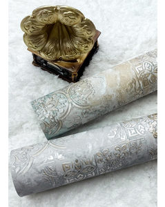 Metallic <b>Wallpaper</b> Golden Foil <b>Wallpaper</b> <b>Rolls</b> Damask <b>Wallpaper</b> Home Wall Paper 3D Metal Glitter Wall Paper for Home Decoration - Product Image 1